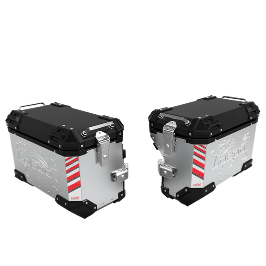 Set de maletas laterales de aluminio para moto LOBOO Pike Tracker 35L /37L / 45L – Compatible con BMW GS, KTM, Royal Enfield, y más