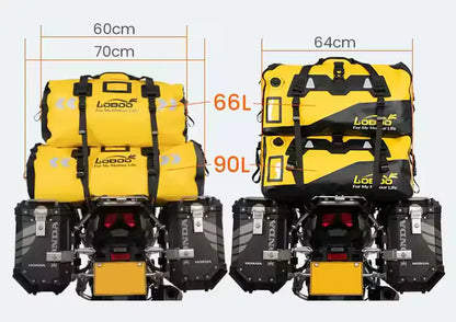 Maleta Trasera Impermeable Drybag para Moto Trail LOBOO 40L – Compatible con BMW GS, KTM, Royal Enfield, y más